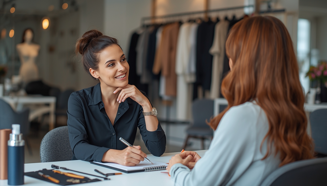 Professional stylist consultation session